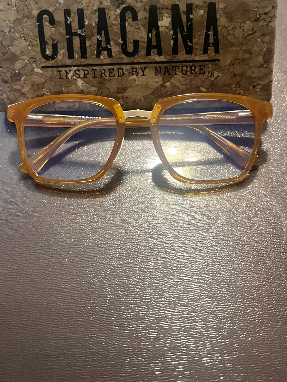 Womans Honey Amber Square Glasses made in NYC inspired by Nature